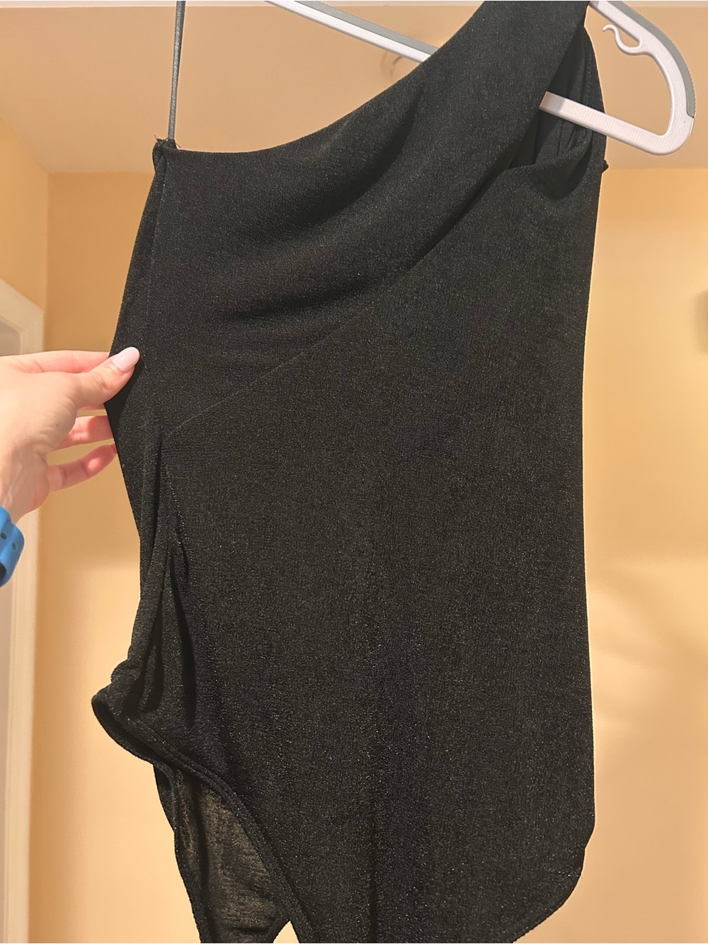Socialite Black One-Shoulder Bodysuit